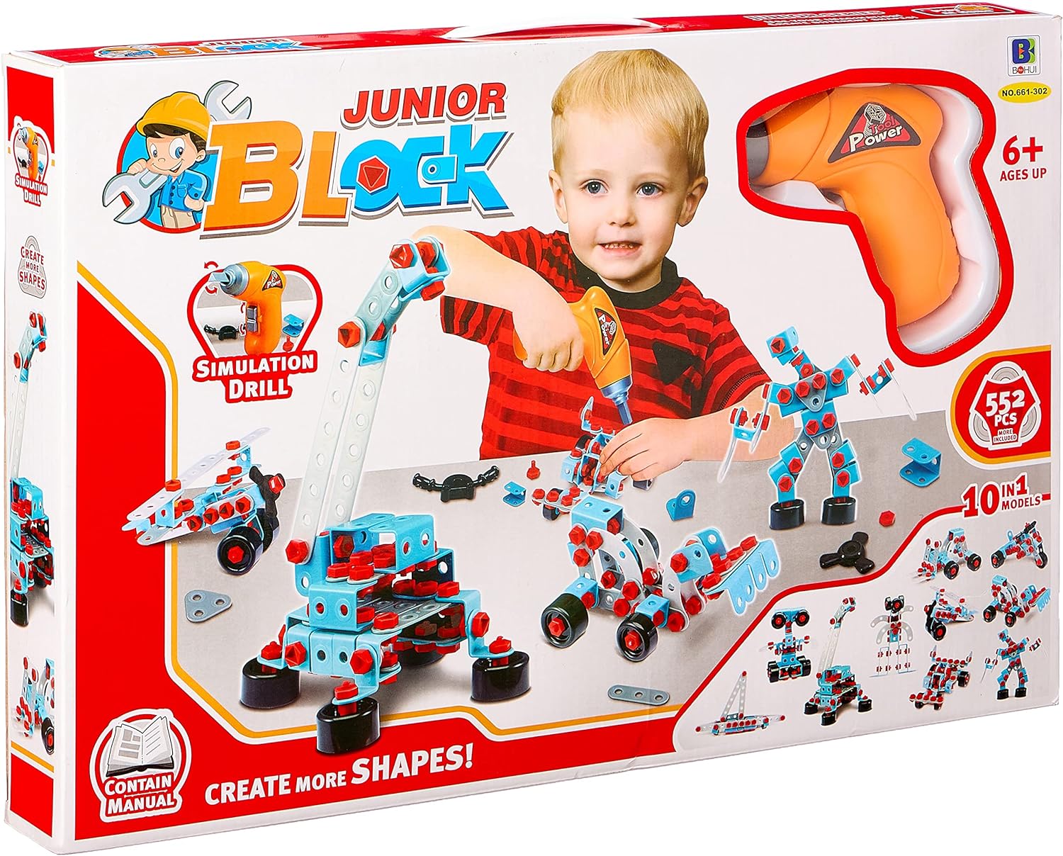Junior block create more shapes - drill simulation 552 pcs