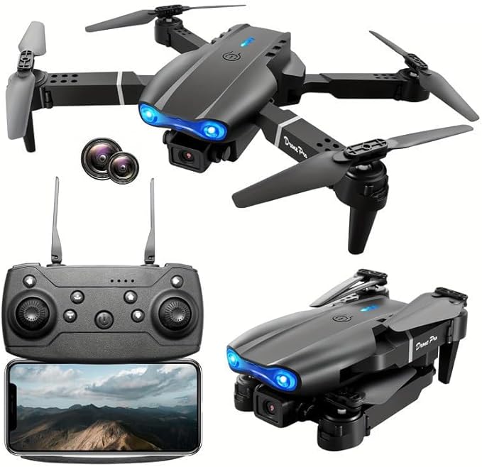 E99 Pro Drone with Dual Camera, WiFi, Foldable RC Quadcopter Altitude Hold, Visual Positioning, Mobile App Control