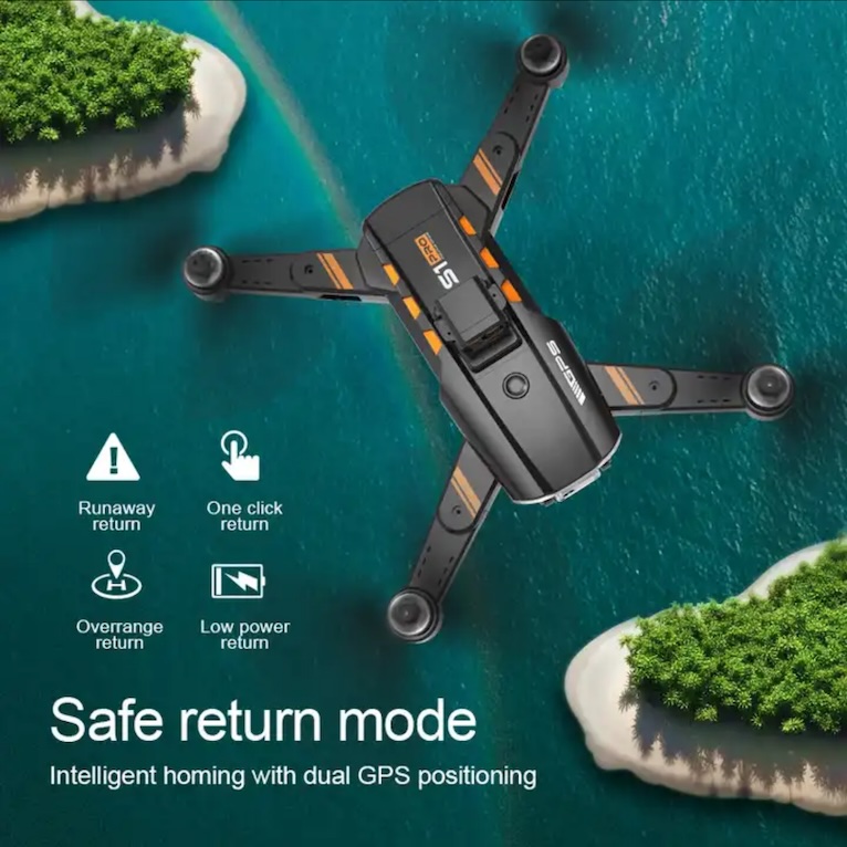 S1 Drone with Dual Camera, WiFi, Foldable RC Quadcopter Altitude Hold, Visual Positioning, Mobile App Control
