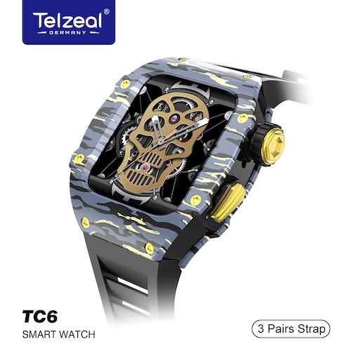 Telzeal Richard TC6 Camouflage With 3 Pair Straps With In Built Protection Case and Wireless Charger