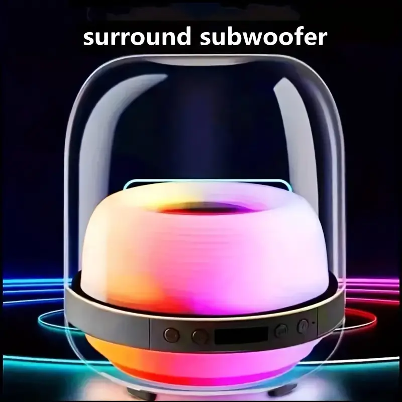 Transparent Subwoofer Wireless Speaker L20 Black Ring + LED