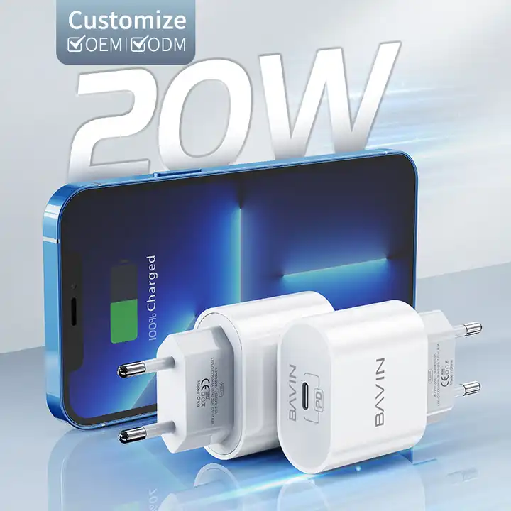 BAVIN Plug PD 20W Quick Charging Type-c Wall Charger Portable Mini Cell Phone Chargers PC851Y